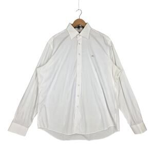 BURBERRY BRIT MEN’S CLASSIC BUTTON DOWN SHIRT WHITE LONG SLEEVE - SIZE XL
